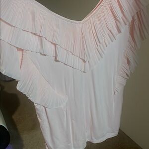 Elegant Pink Ruffled Blouse
